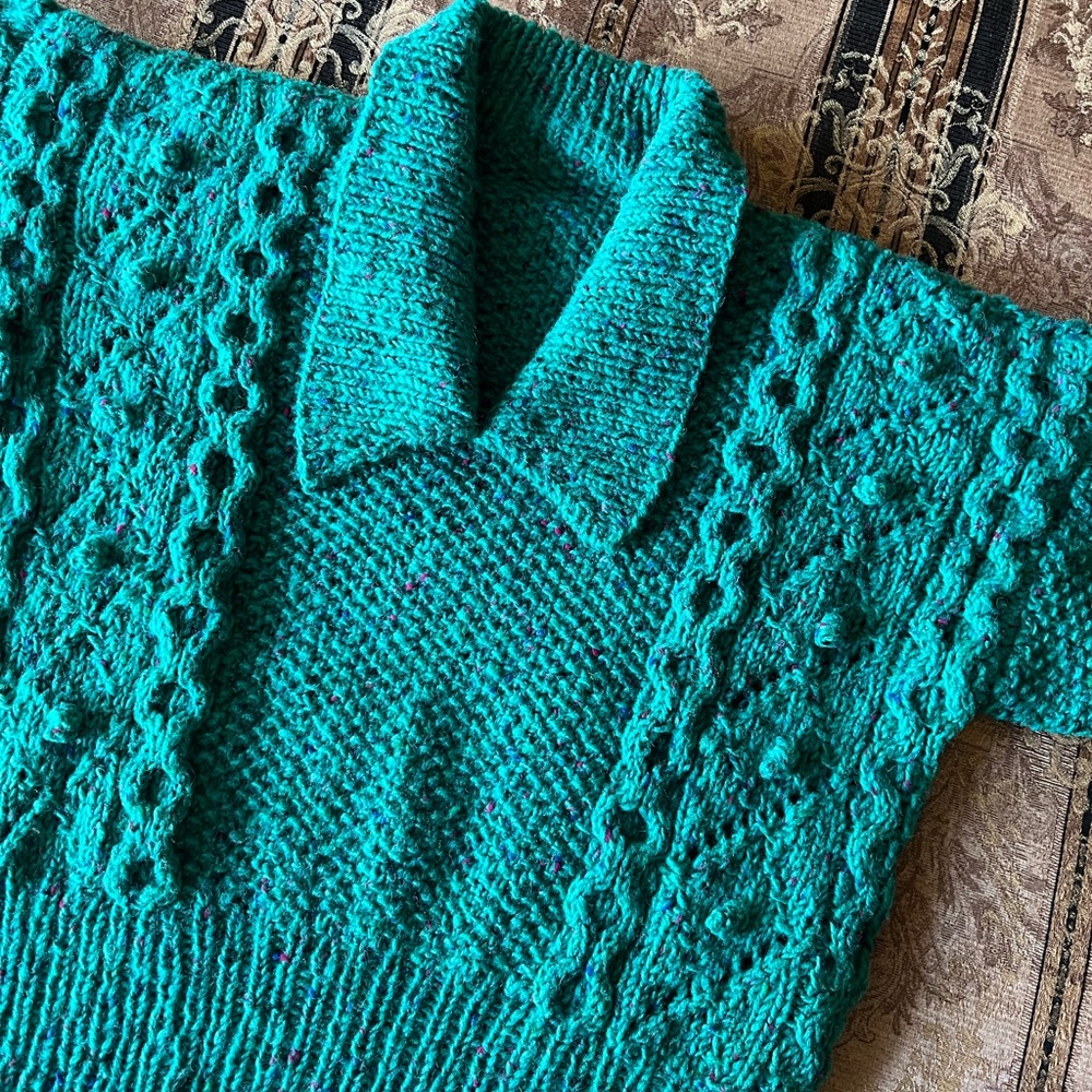 Chunky Knit Sweater in Teal